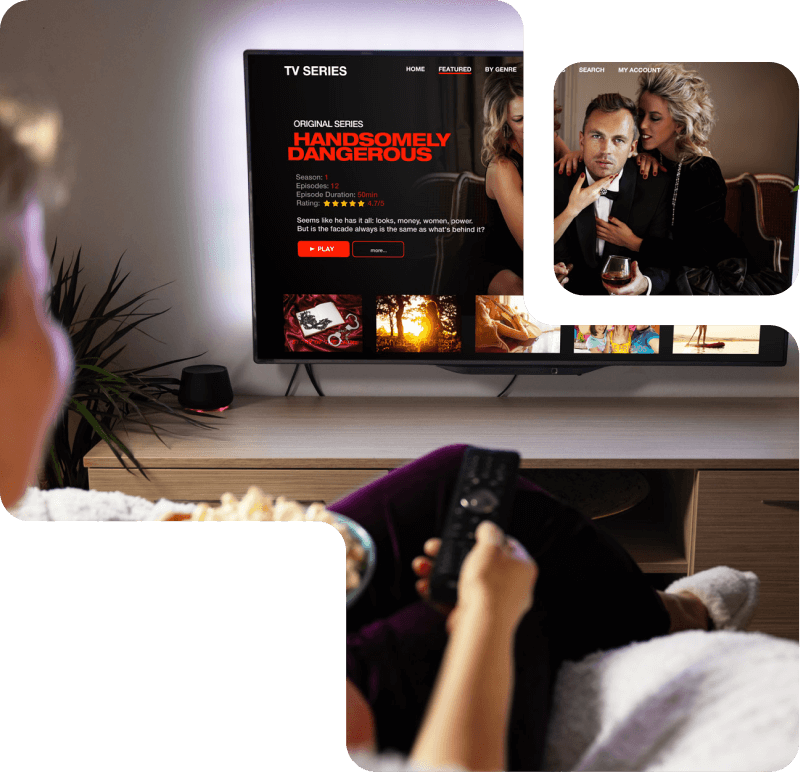 Main tenant une télécommande IPTV - Service IPTV Québec